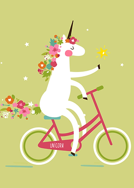 Unicorn on bicycle