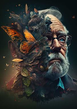 Mans face transformation