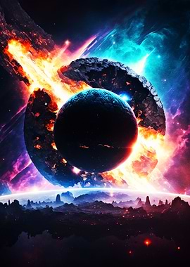 Realistic Planet in Space