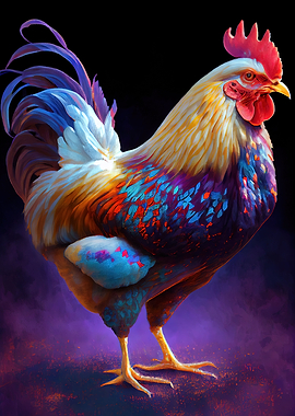 Farm Chicken Oil paint