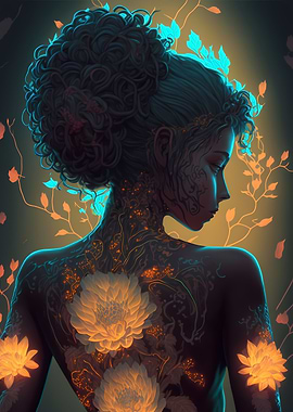 Floral Cyberpunk Girl