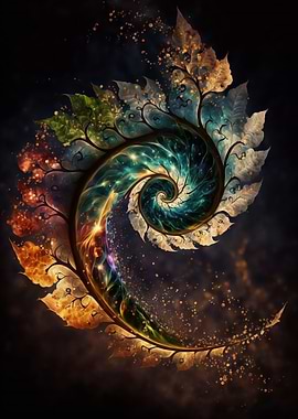 Cosmic Spiral Leaf
