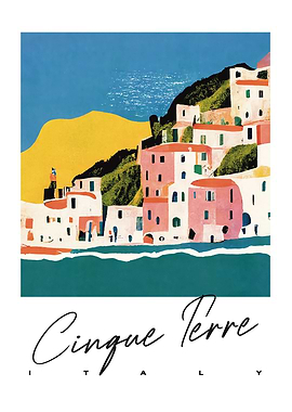 Cinque Terre Collage Art