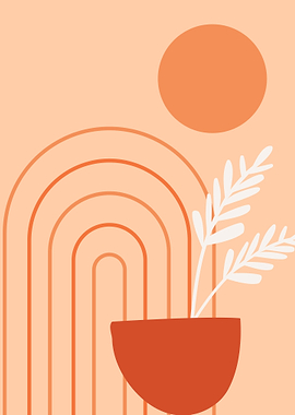 Orange Mid Century Arch