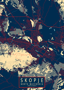 Skopje City Map Hope