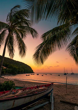 Sunset at Anse Dufour