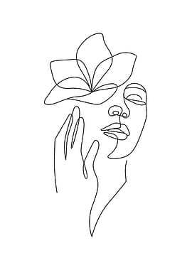 Woman with floral head