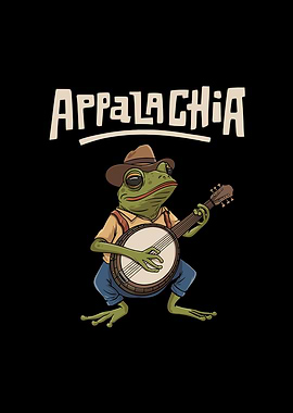 Frog with Banjo Appalachia