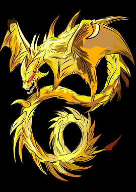 Gold dragon in vector
