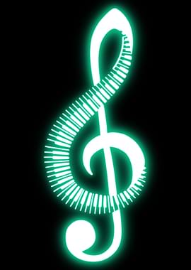 Piano music sign neon