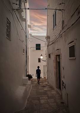 Ostuni village at sunset