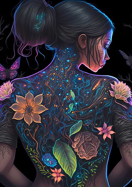 Floral Cyberpunk Girl