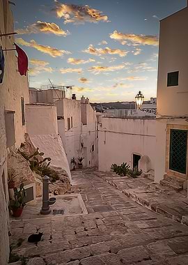 Ostuni village at sunset