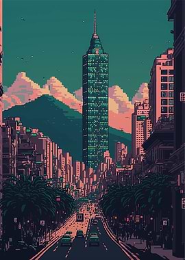Taipei Pixel art