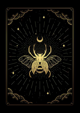 Tarot the moon scarab
