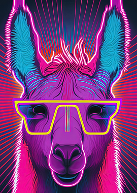 abstract psychedelic llama