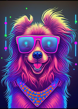 abstract psychedelic dog