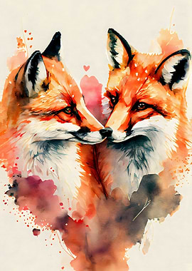 Romantic Fox Couple