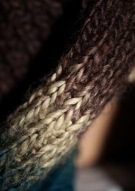 Hand made old scarf macro