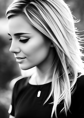 Girl in a black Tshirt