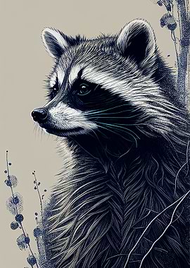 Raccoon Drawing