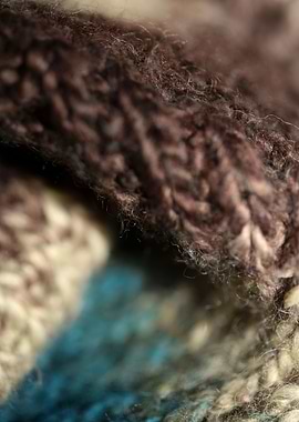 Hand made old scarf macro