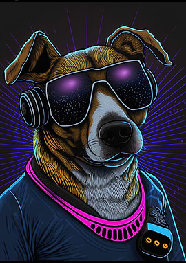 abstract psychedelic dog