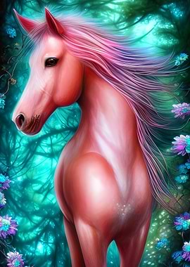 Brown Horse in the Forest