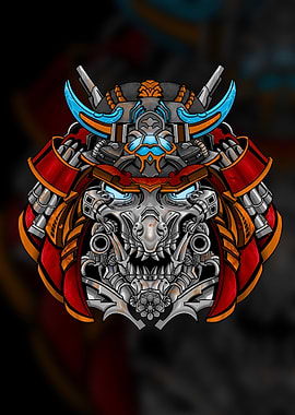 warriors skull robot