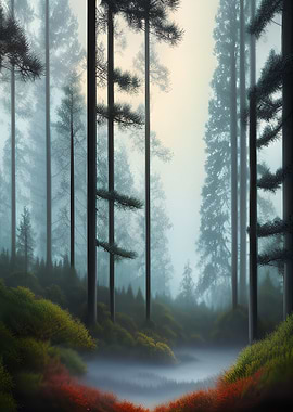 Foggy Forest Nature