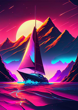 Synthwave Boat 18