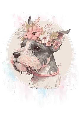 Miniature Schauzer Dog Art