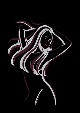 Erotic Girl Line Art