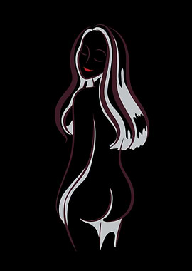 Erotic Girl Line Art