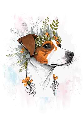 Jack Russel Terrier Flower