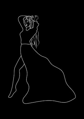 Erotic Girl Line Art