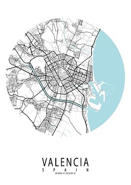 Valencia City Map Circle