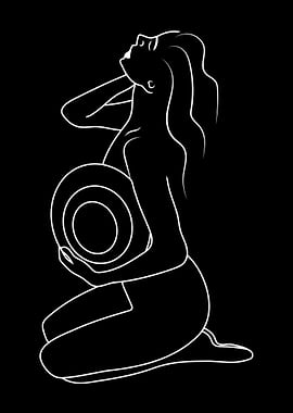 Erotic Girl Line Art