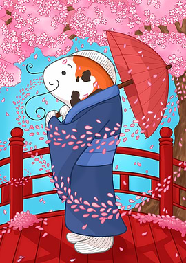 Koi fish japanese sakura