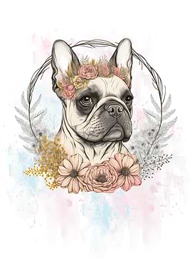 Watercolor French Bulldog