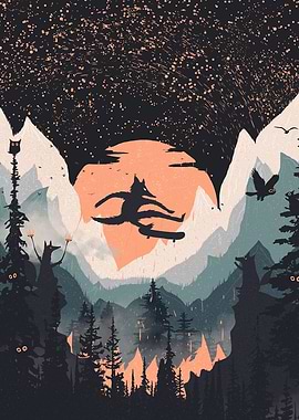 Orange Moon and Skater Fox