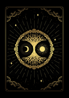 Tarot tree sun moon