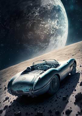 Classic Car on the Moon