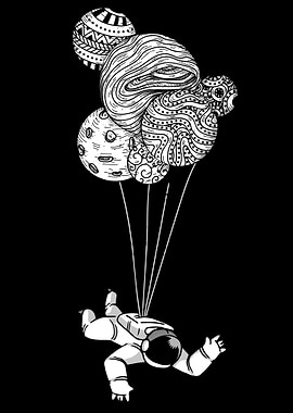 Astronaut Planets Balloon