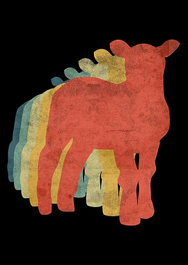 Sheep Retro Vintage Color