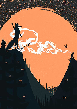 Orange Moon and Skater Fox