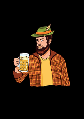 Hipster man with beer