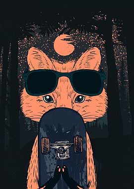 Orange Moon and Skater Fox