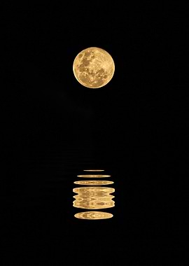 The moon and its reflectio