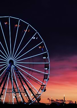 Golden sunset Ferris Wheel